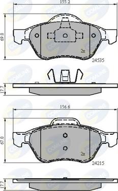 Comline CBP02017 - Kit de plaquettes de frein, frein à disque cwaw.fr