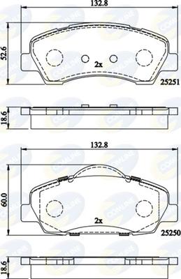 Comline CBP02199 - Kit de plaquettes de frein, frein à disque cwaw.fr