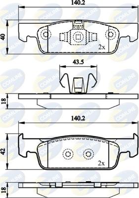 Comline CBP02144 - Kit de plaquettes de frein, frein à disque cwaw.fr