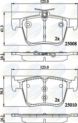 Comline CBP02156 - Kit de plaquettes de frein, frein à disque cwaw.fr