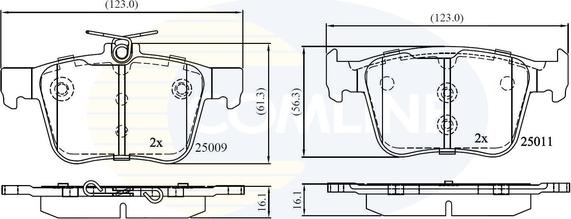 Comline CBP02157 - Kit de plaquettes de frein, frein à disque cwaw.fr