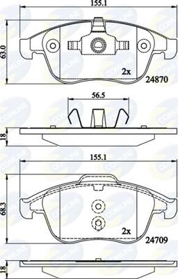 Comline CBP02162 - Kit de plaquettes de frein, frein à disque cwaw.fr