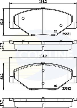 Comline CBP02126 - Kit de plaquettes de frein, frein à disque cwaw.fr