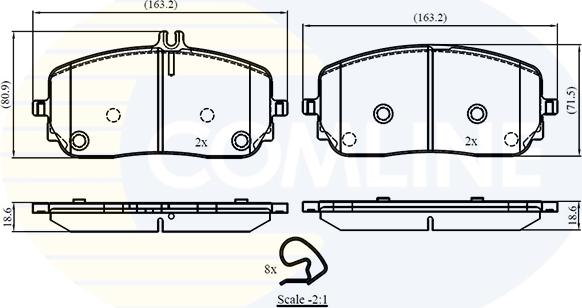 Comline CBP02863 - Kit de plaquettes de frein, frein à disque cwaw.fr