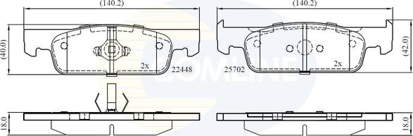 Comline CBP02398 - Kit de plaquettes de frein, frein à disque cwaw.fr