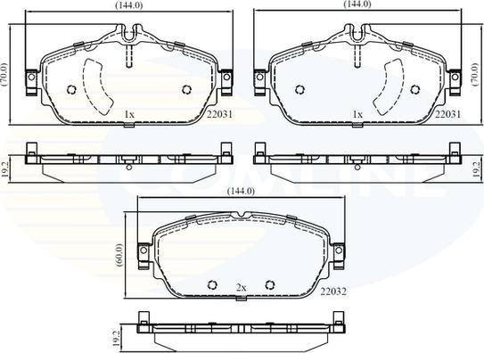 Comline CBP02346 - Kit de plaquettes de frein, frein à disque cwaw.fr