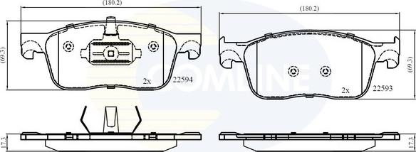 Comline CBP02354 - Kit de plaquettes de frein, frein à disque cwaw.fr