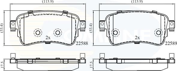 Comline CBP02351 - Kit de plaquettes de frein, frein à disque cwaw.fr