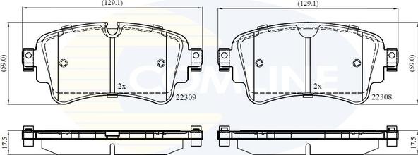 Comline CBP02362 - Kit de plaquettes de frein, frein à disque cwaw.fr