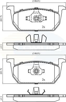 Comline CBP02389 - Kit de plaquettes de frein, frein à disque cwaw.fr