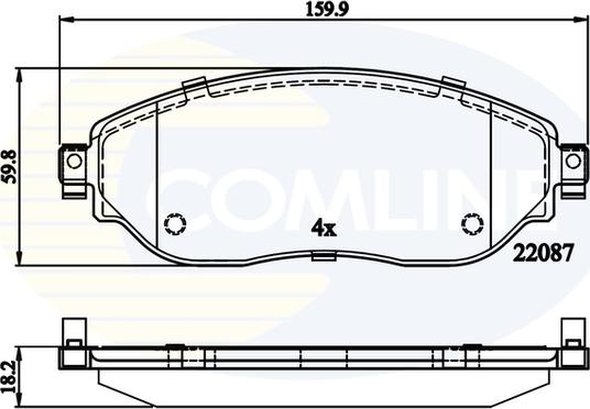 Comline CBP02285 - Kit de plaquettes de frein, frein à disque cwaw.fr