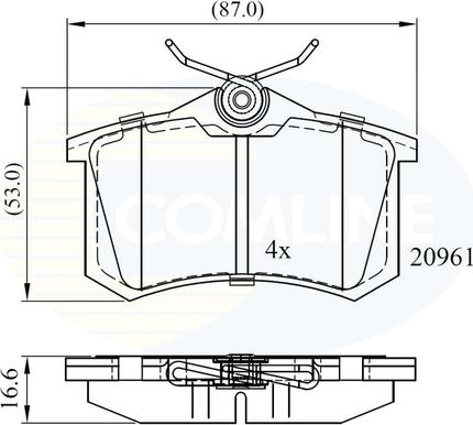 Comline CBP0797 - Kit de plaquettes de frein, frein à disque cwaw.fr