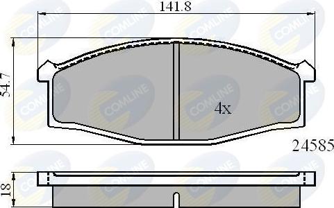 Comline CBP0758 - Kit de plaquettes de frein, frein à disque cwaw.fr