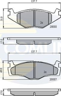 Comline CBP0703 - Kit de plaquettes de frein, frein à disque cwaw.fr