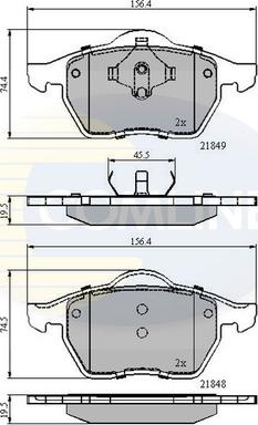 Comline CBP0715 - Kit de plaquettes de frein, frein à disque cwaw.fr