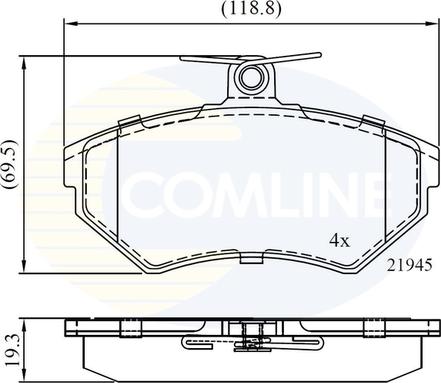 Comline CBP0736 - Kit de plaquettes de frein, frein à disque cwaw.fr