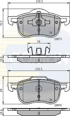 Comline CBP0730 - Kit de plaquettes de frein, frein à disque cwaw.fr