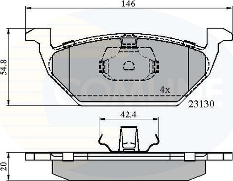 Comline CBP0737 - Kit de plaquettes de frein, frein à disque cwaw.fr