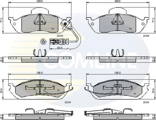 Comline CBP1911 - Kit de plaquettes de frein, frein à disque cwaw.fr