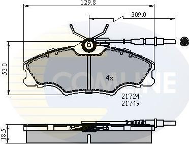 Comline CBP1433 - Kit de plaquettes de frein, frein à disque cwaw.fr