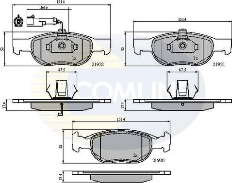 Comline CBP1479 - Kit de plaquettes de frein, frein à disque cwaw.fr