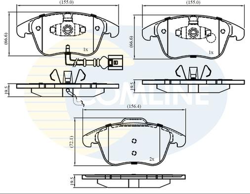 Comline CBP16022 - Kit de plaquettes de frein, frein à disque cwaw.fr