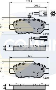 Comline CBP11600 - Kit de plaquettes de frein, frein à disque cwaw.fr