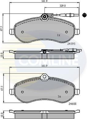 Comline CBP11621 - Kit de plaquettes de frein, frein à disque cwaw.fr