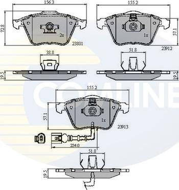 Comline CBP11628 - Kit de plaquettes de frein, frein à disque cwaw.fr