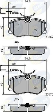 Comline CBP11098 - Kit de plaquettes de frein, frein à disque cwaw.fr