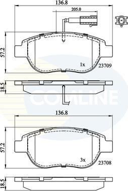 Comline CBP11038 - Kit de plaquettes de frein, frein à disque cwaw.fr