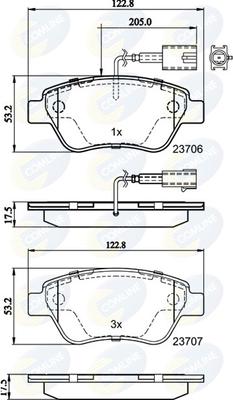 Comline CBP11037 - Kit de plaquettes de frein, frein à disque cwaw.fr