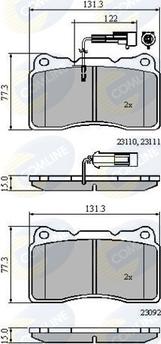 Comline CBP11022 - Kit de plaquettes de frein, frein à disque cwaw.fr