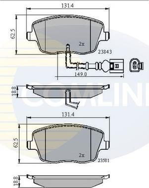 Comline CBP11147 - Kit de plaquettes de frein, frein à disque cwaw.fr