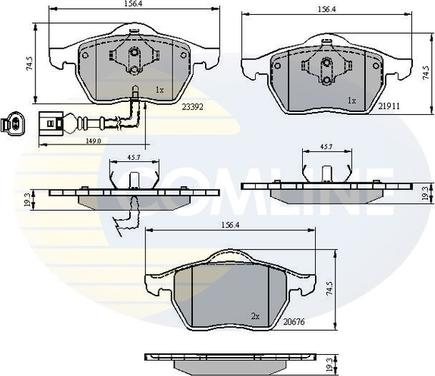 Comline CBP11111 - Kit de plaquettes de frein, frein à disque cwaw.fr