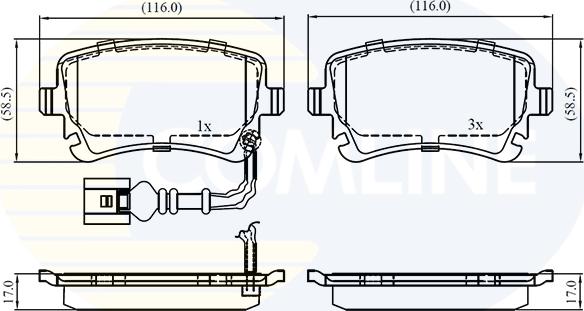 Comline CBP11313 - Kit de plaquettes de frein, frein à disque cwaw.fr