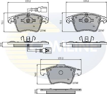 Comline CBP11312 - Kit de plaquettes de frein, frein à disque cwaw.fr