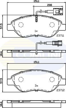 Comline CBP11222 - Kit de plaquettes de frein, frein à disque cwaw.fr