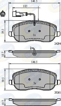 Comline CBP11747 - Kit de plaquettes de frein, frein à disque cwaw.fr