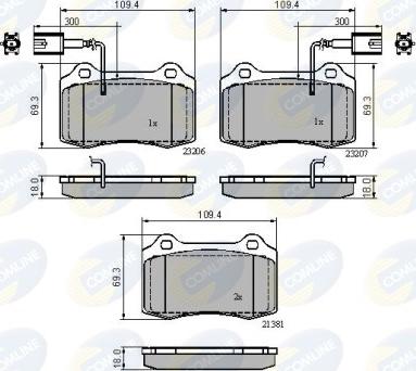 Comline CBP11758 - Kit de plaquettes de frein, frein à disque cwaw.fr