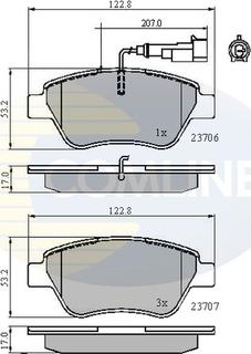 Comline CBP11702 - Kit de plaquettes de frein, frein à disque cwaw.fr