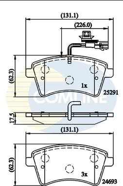 Comline CBP11707 - Kit de plaquettes de frein, frein à disque cwaw.fr