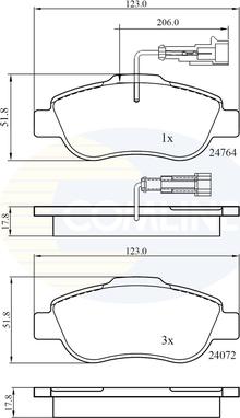 Comline CBP11785 - Kit de plaquettes de frein, frein à disque cwaw.fr