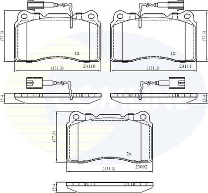 Comline CBP11721 - Kit de plaquettes de frein, frein à disque cwaw.fr