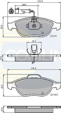 Comline CBP1856 - Kit de plaquettes de frein, frein à disque cwaw.fr