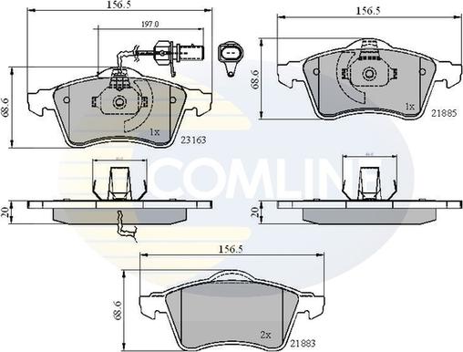 Comline CBP1852 - Kit de plaquettes de frein, frein à disque cwaw.fr