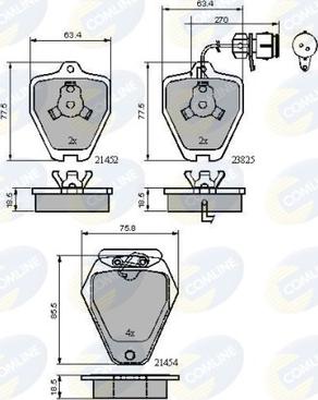 Comline CBP1884 - Kit de plaquettes de frein, frein à disque cwaw.fr