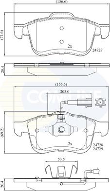 Comline CBP12032 - Kit de plaquettes de frein, frein à disque cwaw.fr