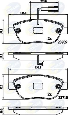 Comline CBP12140 - Kit de plaquettes de frein, frein à disque cwaw.fr