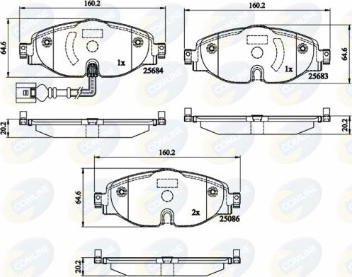 Comline CBP12158 - Kit de plaquettes de frein, frein à disque cwaw.fr